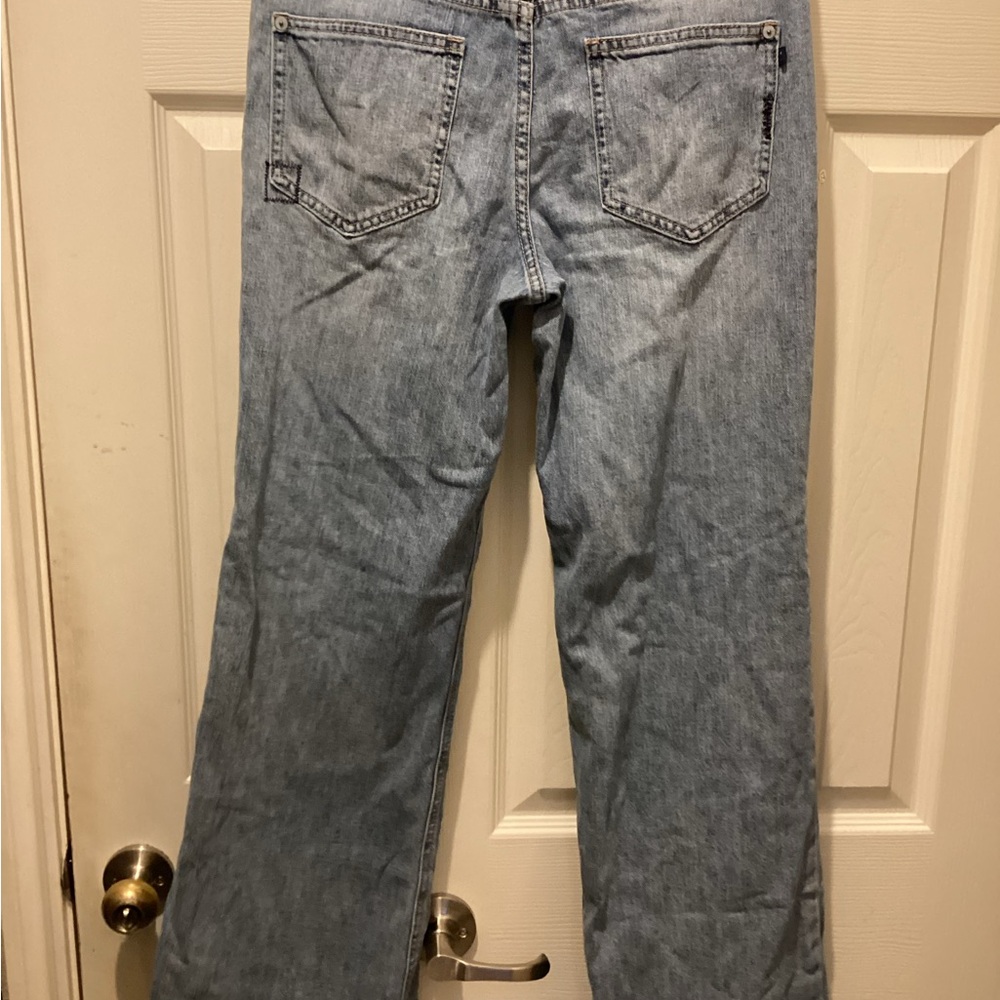 Pilcro Light Blue Patchwork Flare Jeans - image 4